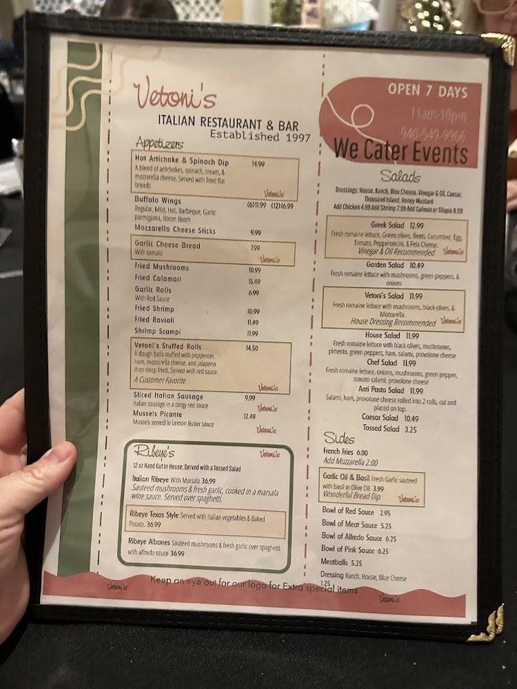 Vetoni's Italian Restaurant Mozzarella Cheese Sticks